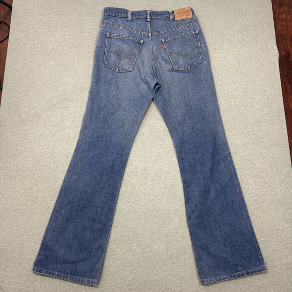 Levis 517 Vintage 70s Pristine USA Orange Tab Bootcut Flare Blue Jeans 34x34 - Picture 5 of 11